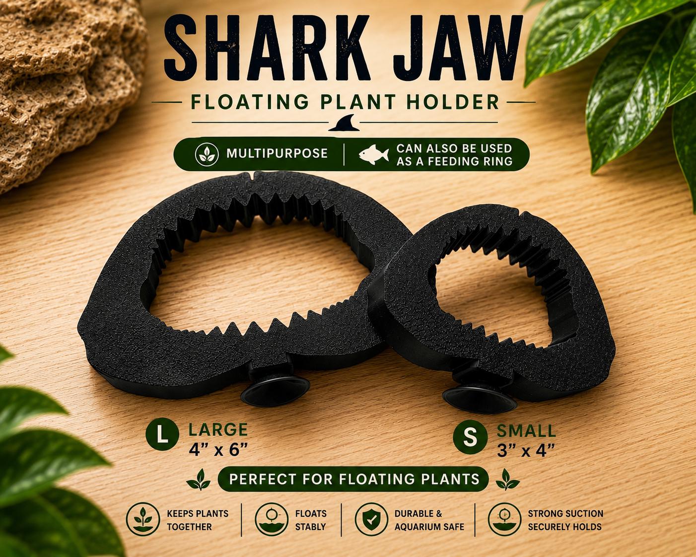 Shark Jaw Floating Plant Holder & Feeding Ring | 3D Printed Aquarium Accessory