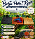 Betta Fish Pallet Rest | Aquarium Surface Resting Spot, 4"x4" Suction Cup Bed